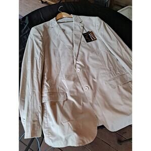 Flynt Bourne Blazer Half Canvas Tan /white Mens Size 48 Long / 42 Wide Cotton